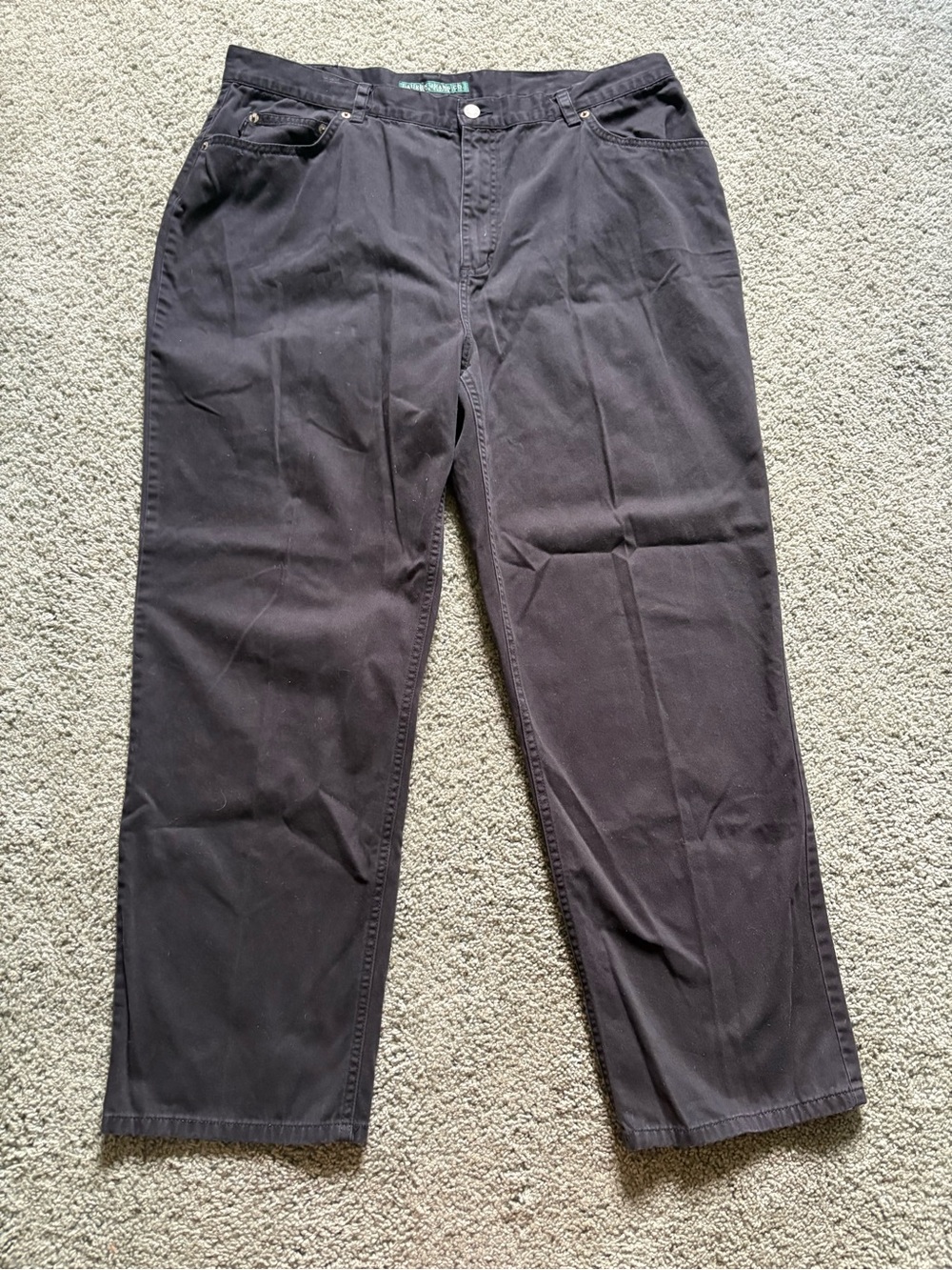 Lauren Jeans Co Ralph Lauren Black Straight Leg Pants Womens Size 16W Cotton